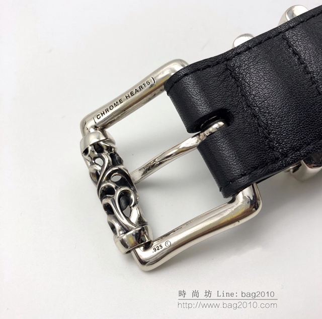 chrome hearts皮帶 克羅心腰帶 純手工製作 克羅心925純銀皮帶  gjc1597